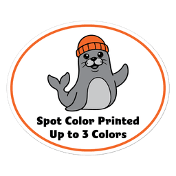 Oval Spot Color Printed Custom Stickers