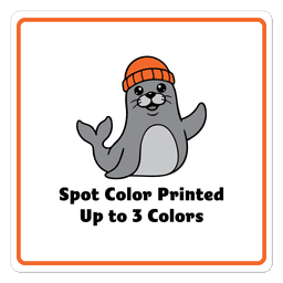 Round Corner Square Spot Color Printed Custom Stickers