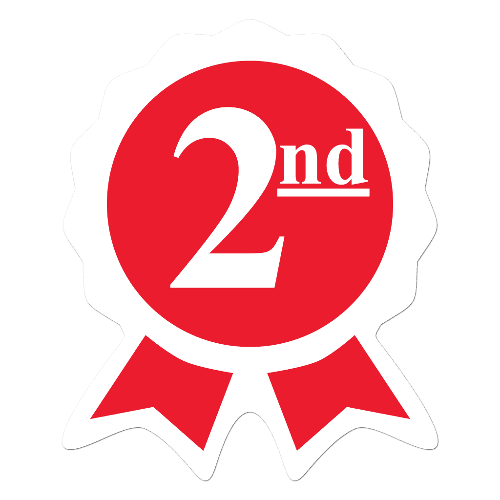 72435 2nd Second Place Award Ribbon Stickers