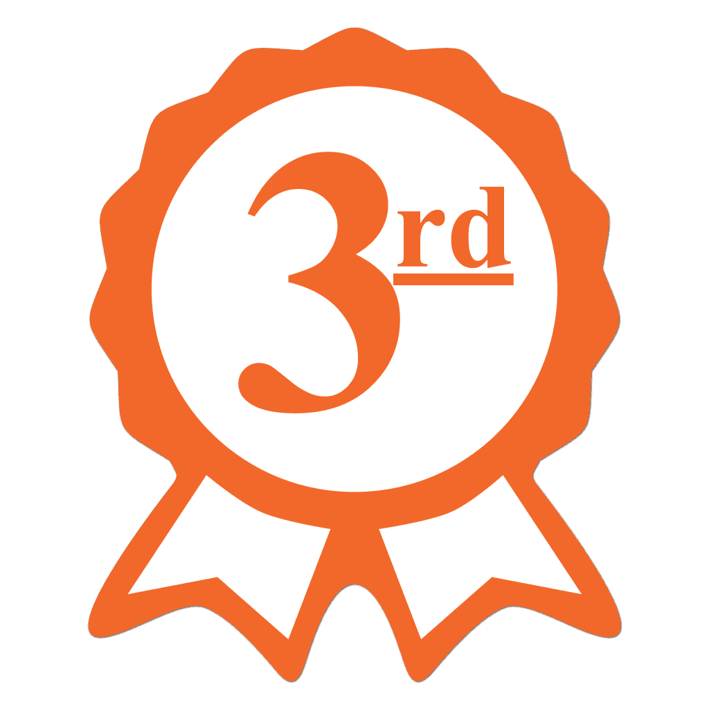 72440 3rd Third Place Award Ribbon Stickers