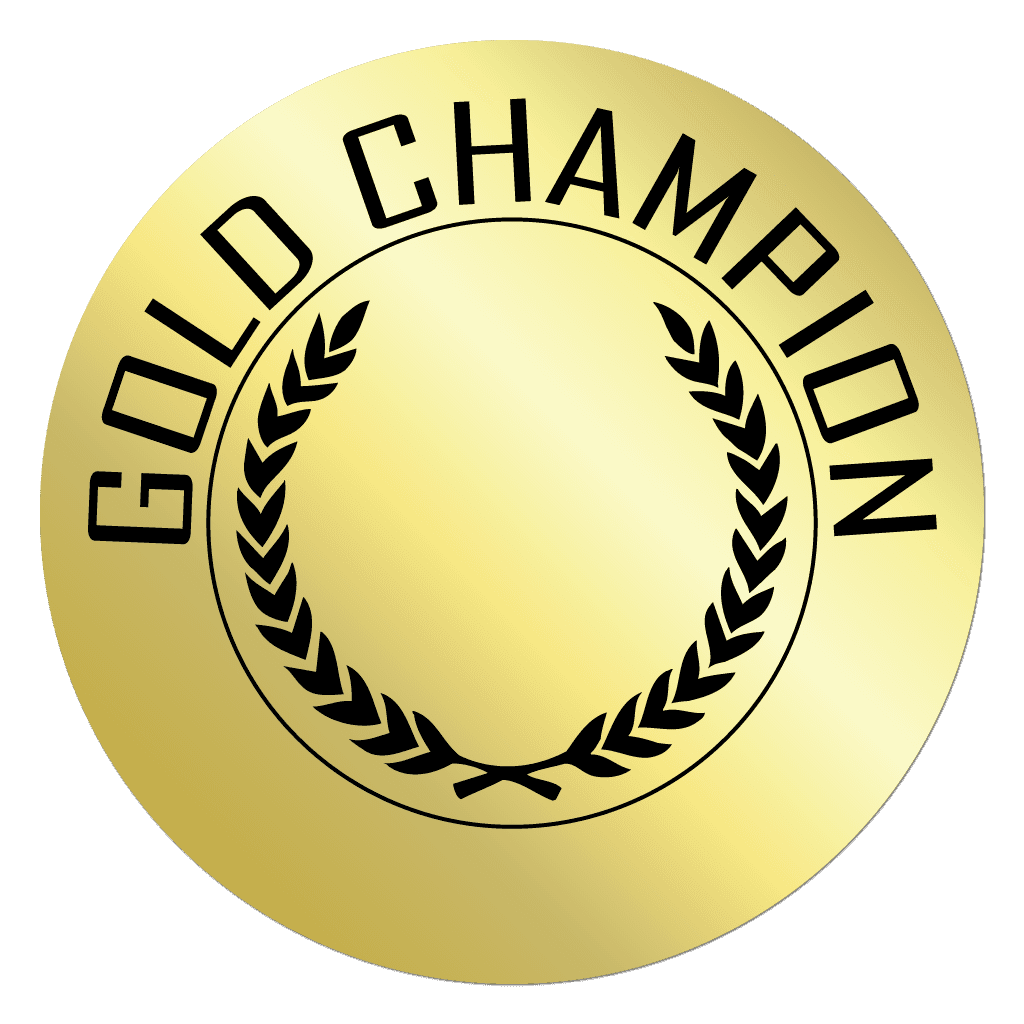 87480 Gold Champion Award Circle Stickers