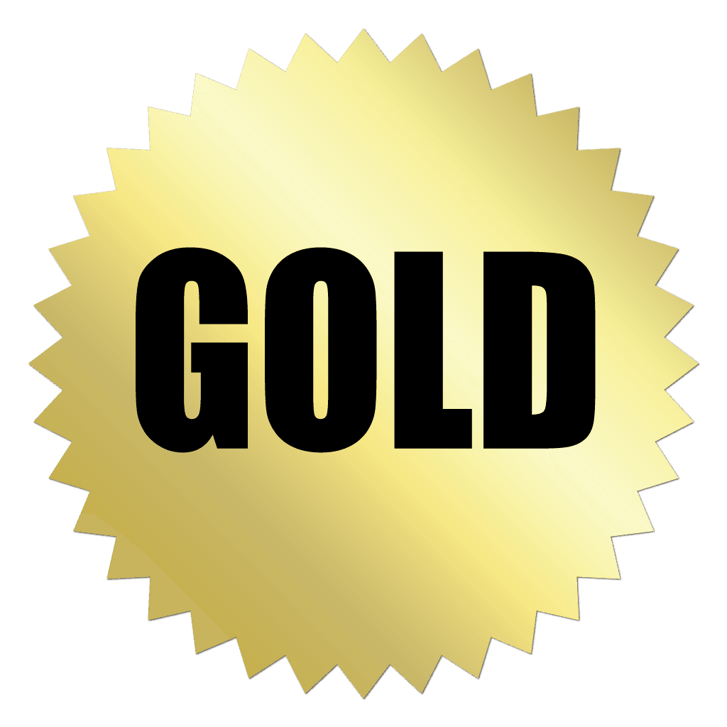87483 Gold Champion Award Circle Stickers