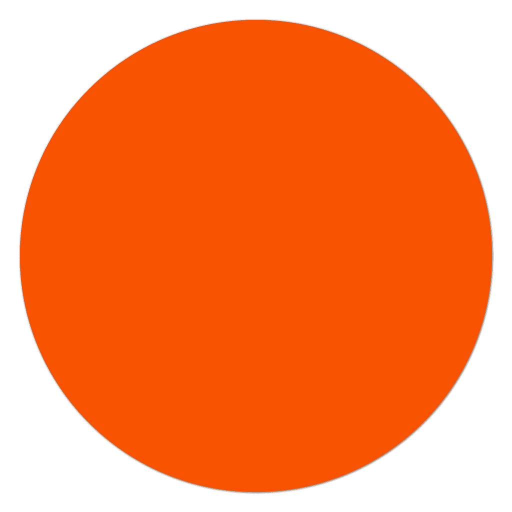 Fluorescent red circle blank thermal transfer stickers on a roll