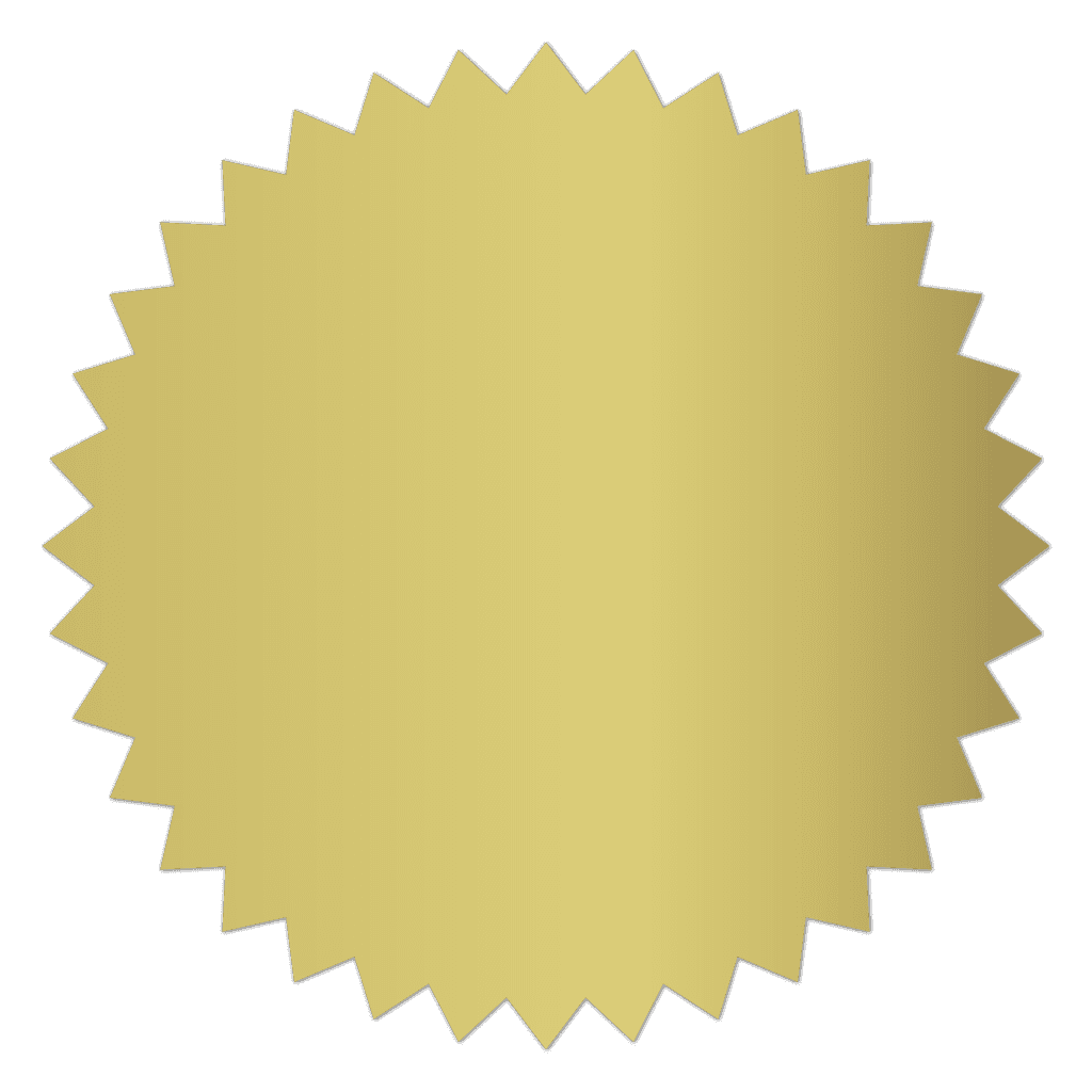Matte gold burst circle blank foil sticker for certificate seals