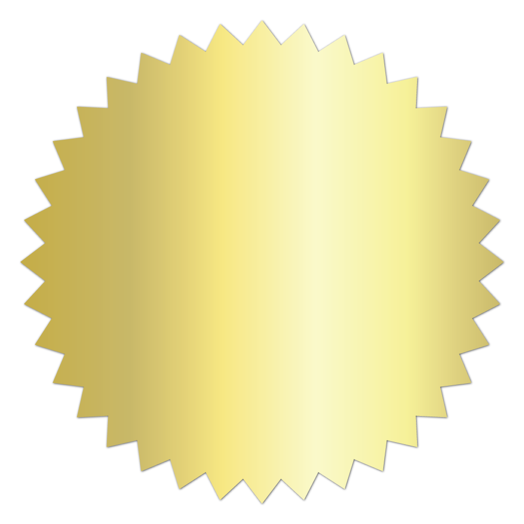 Shiny Gold Foil Burst Circle Blank Stickers