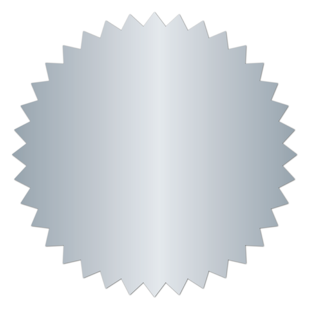 Shiny silver foil burst circle stickers