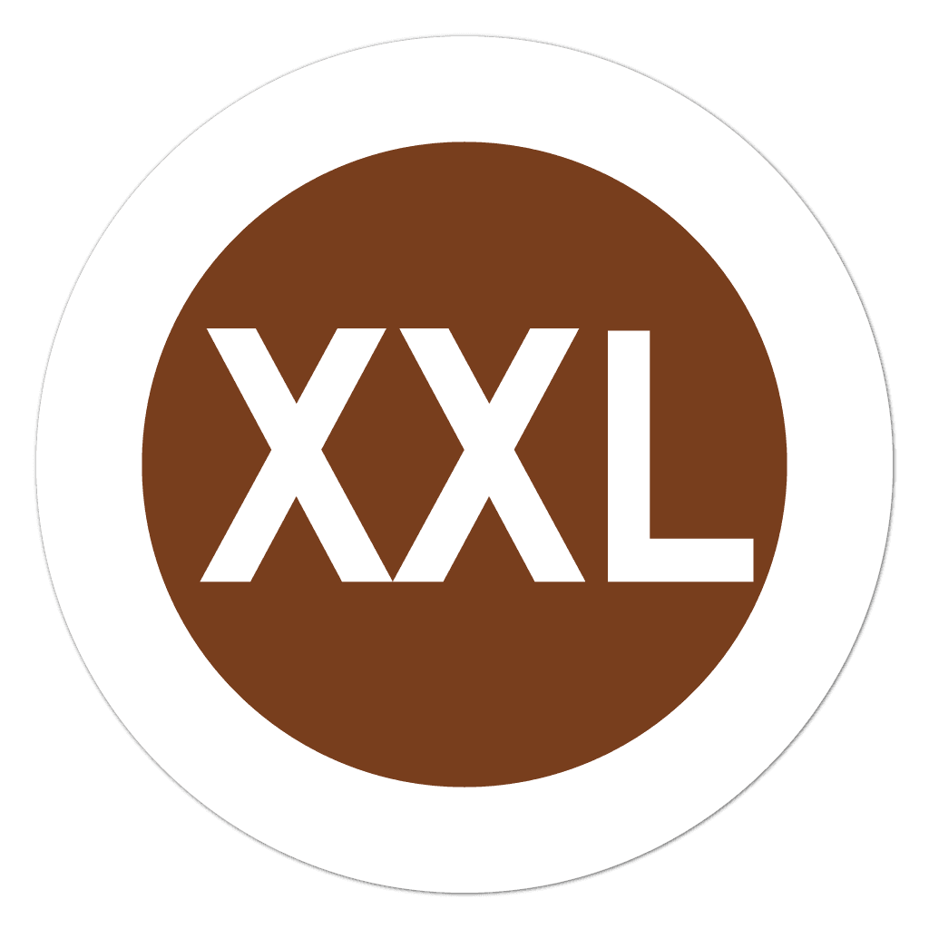 Roll of brown circular XXL extra large garment stickers