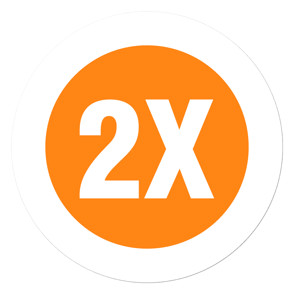 2X circular garment and clothing size sticker