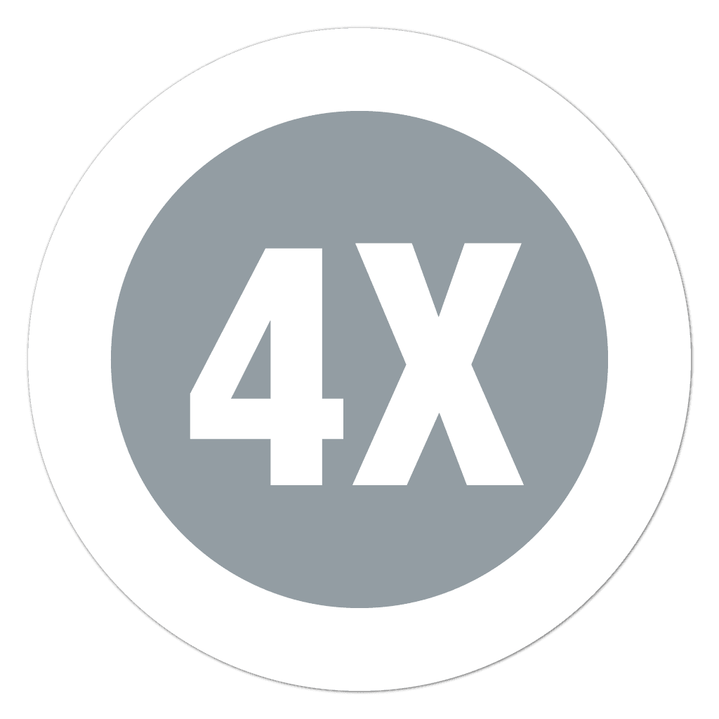 Roll of gray circular 4X garment size stickers for apparel