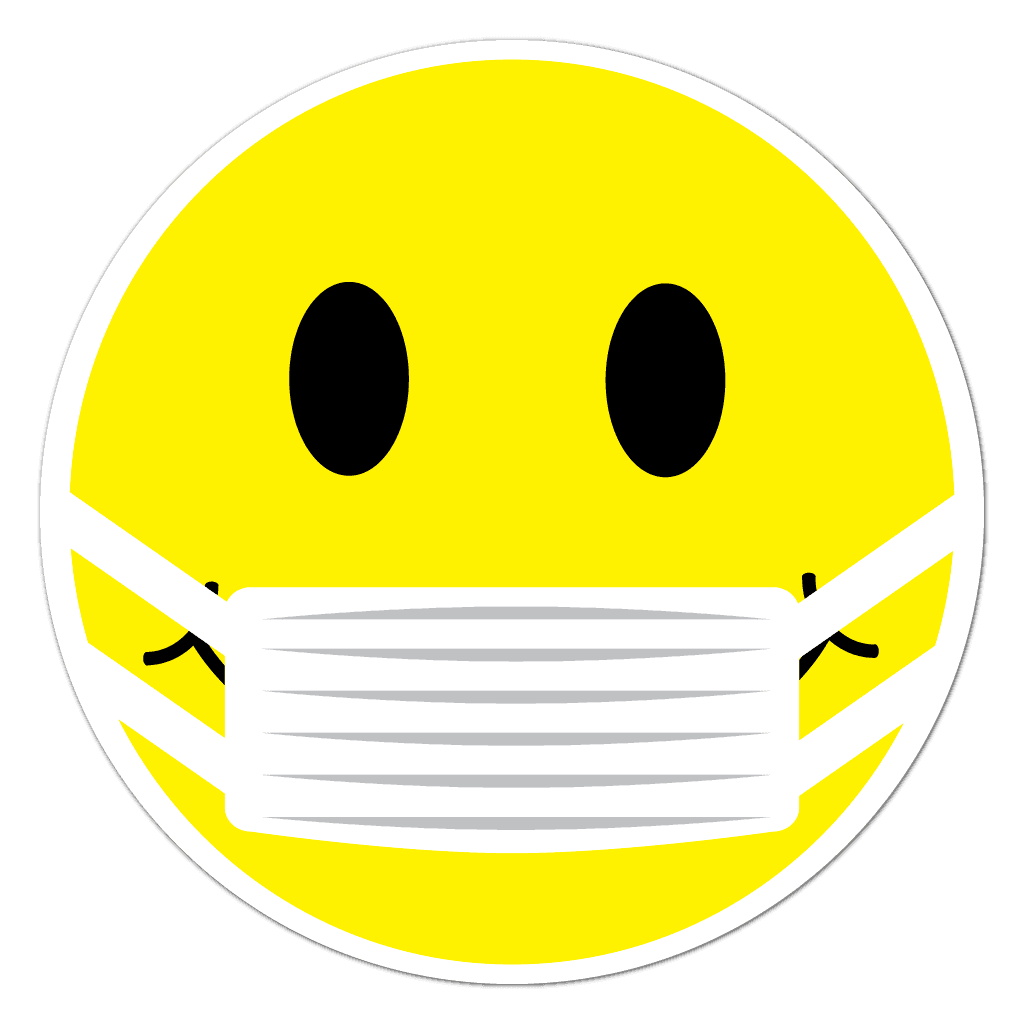 72405 Smiley Face With Mask Stickers And Labels