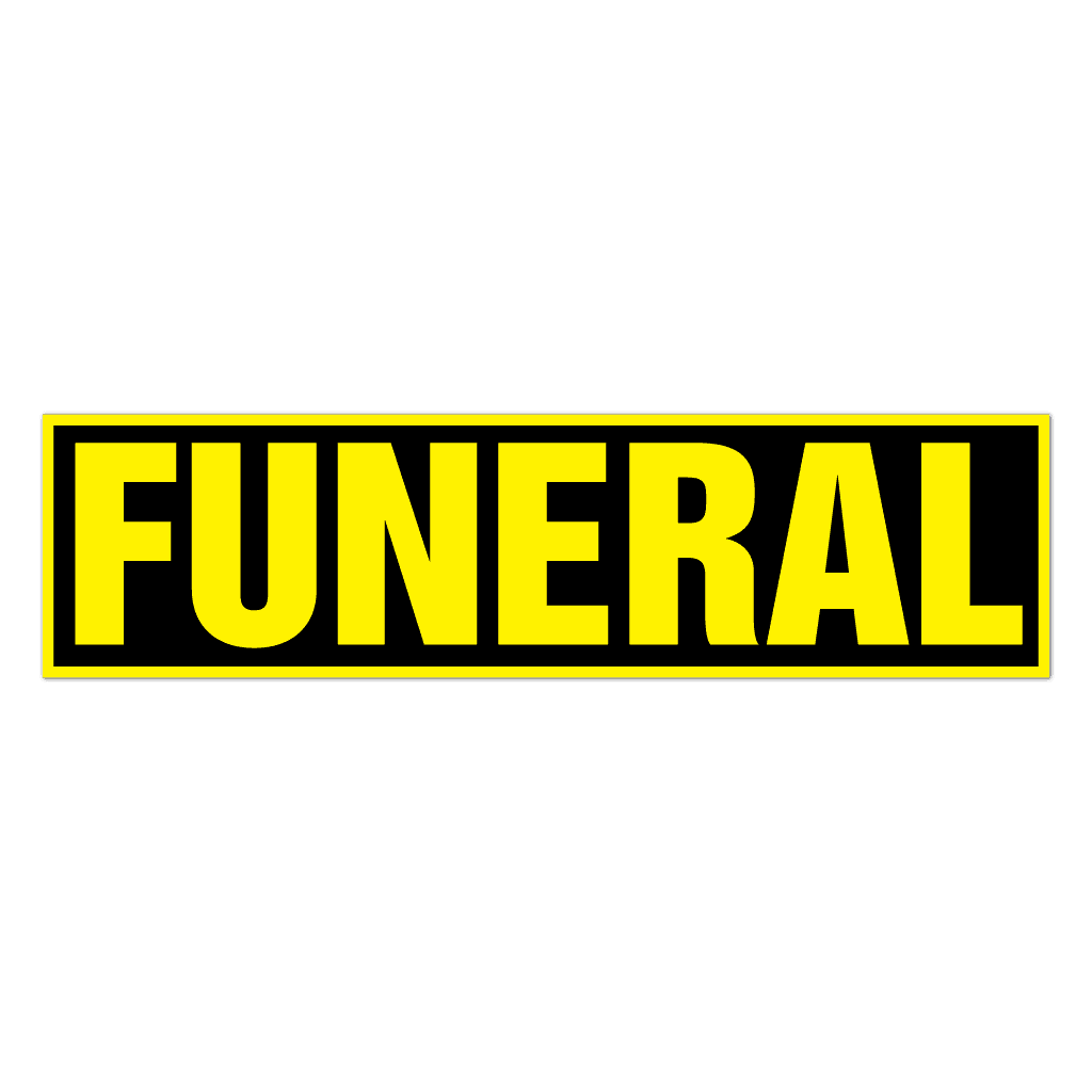 74114 Funeral Procession Black And Yellow Removable Outdoor Stickers And Labels
