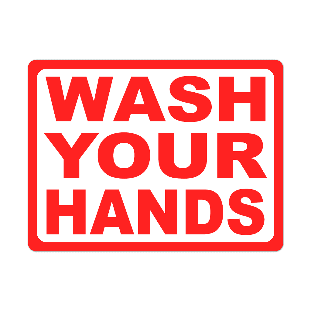 74202 Wash Your Hands Red On White Stickers And Labels