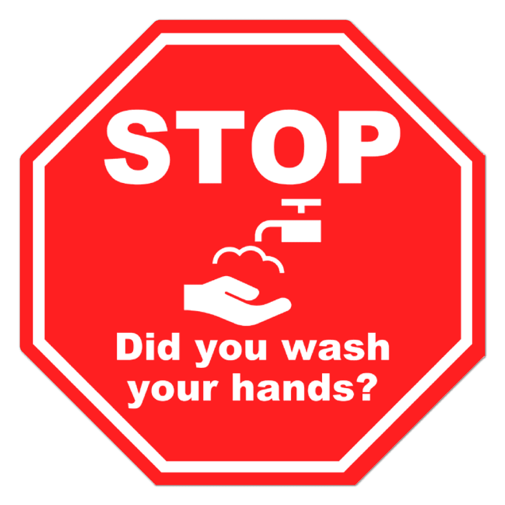 74412 Stop Did You Wash Your Hands Octagon Stickers And Labels