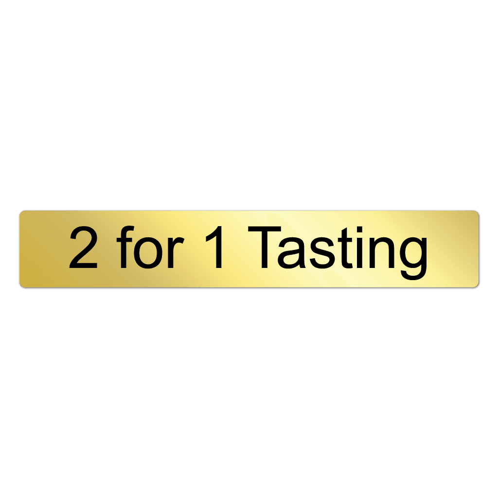 2 for 1 tasting promotional stickers