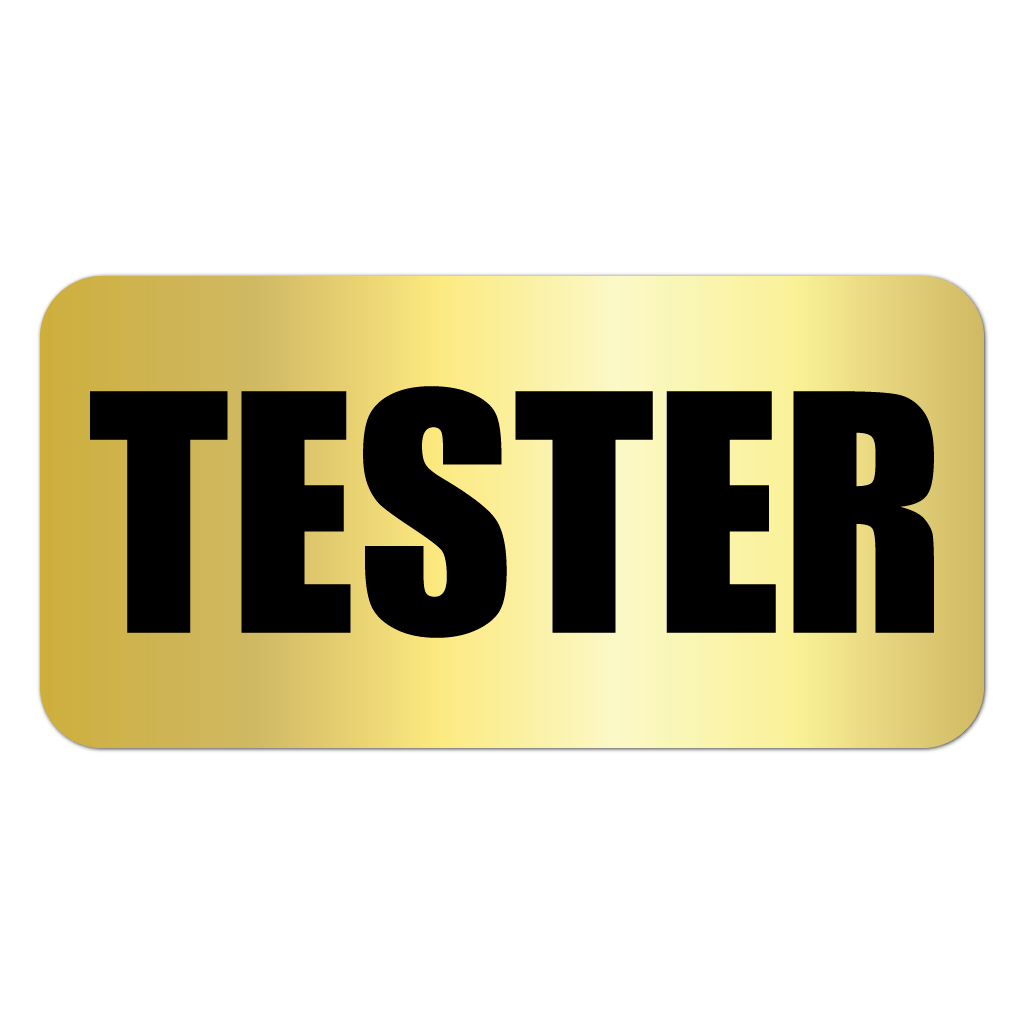 Gold foil tester stickers on a roll for cosmetic samples and packaging