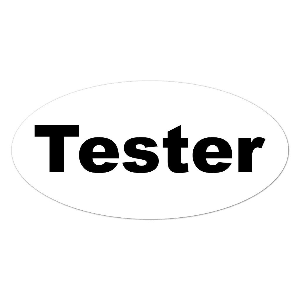 Roll of oval tester stickers for labeling cosmetic sample jars and trial containers