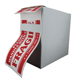 3X white cardboard sticker roll dispenser box